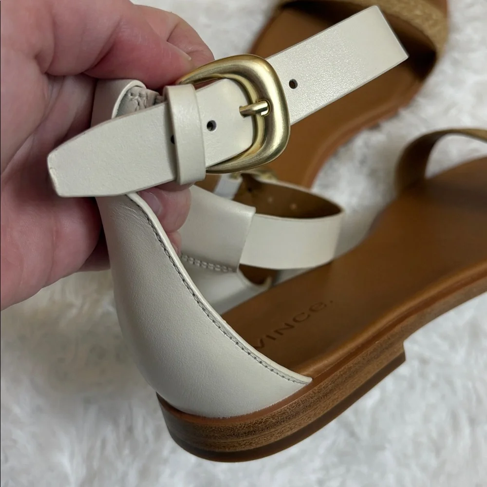 NEW In Box Vince Martina Ankle Strap Sandal In Milk Color Size 6 1/2 M